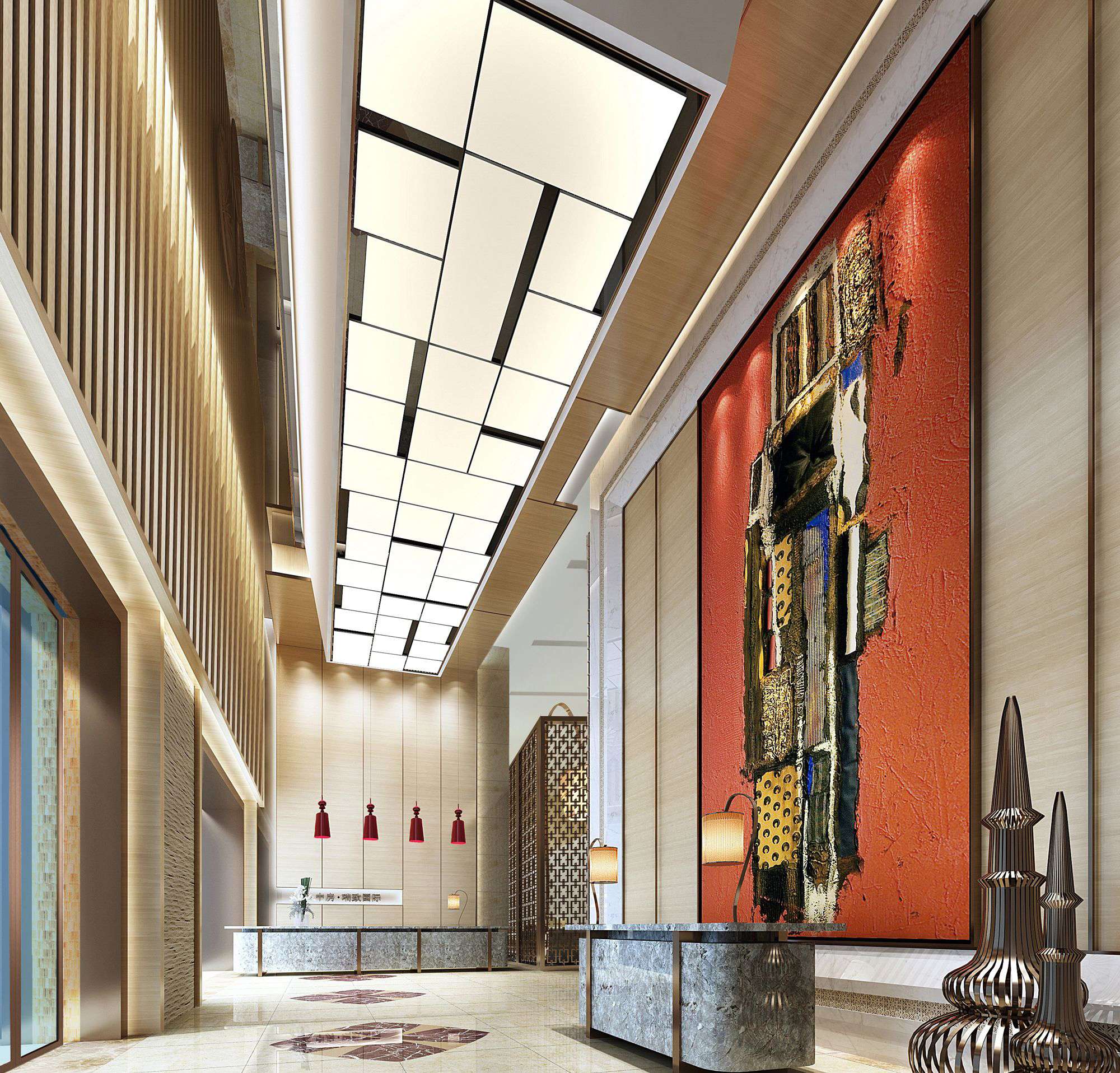 售楼处设计欧式中式现代高清售楼部效果图3D效果图-31