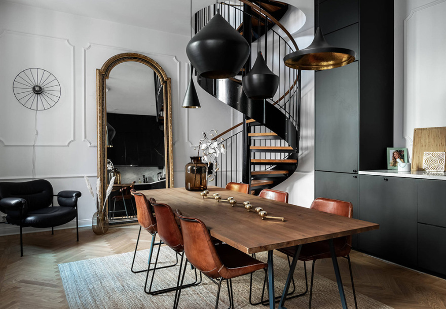 斯德哥尔摩螺旋楼梯双层公寓-2