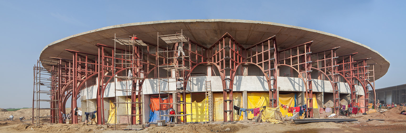 印度红拱螺旋城市市集-Avadh Shilpgram / Archohm Consults-54