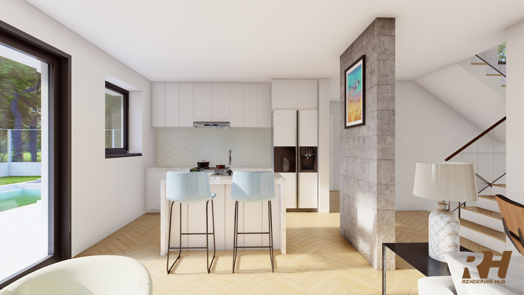 Residential House Interior Design & 3D Rendering-3