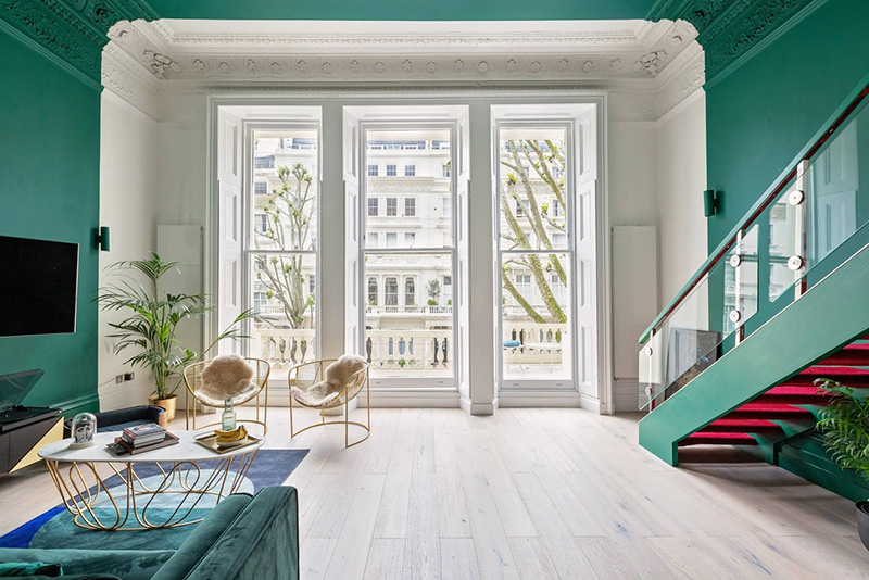 伦敦豪华乔治亚联排别墅里的艺术装饰大胆设计-3