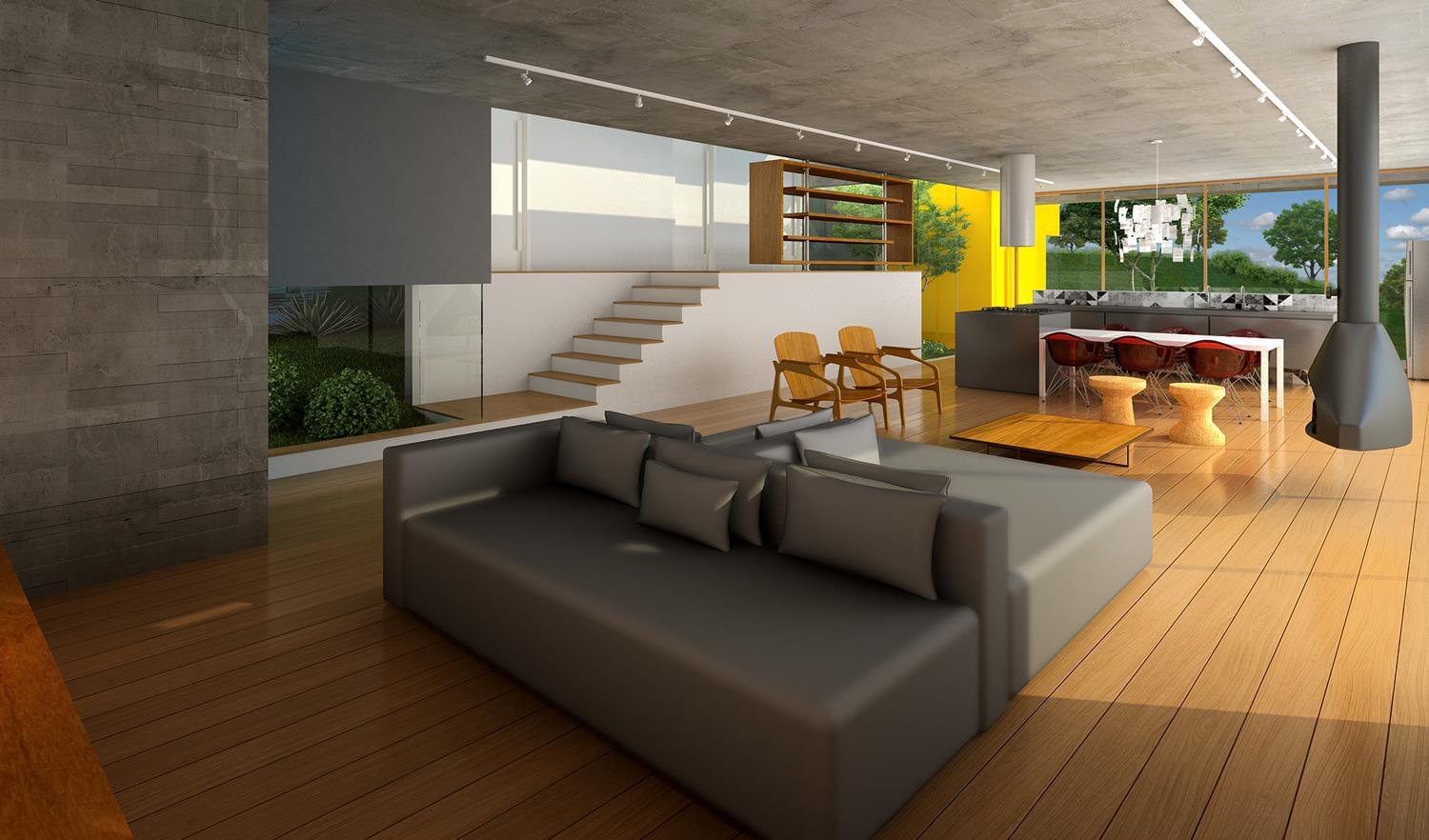 巴西 Gema Arquitetura 打造现代混凝土玻璃住宅-4