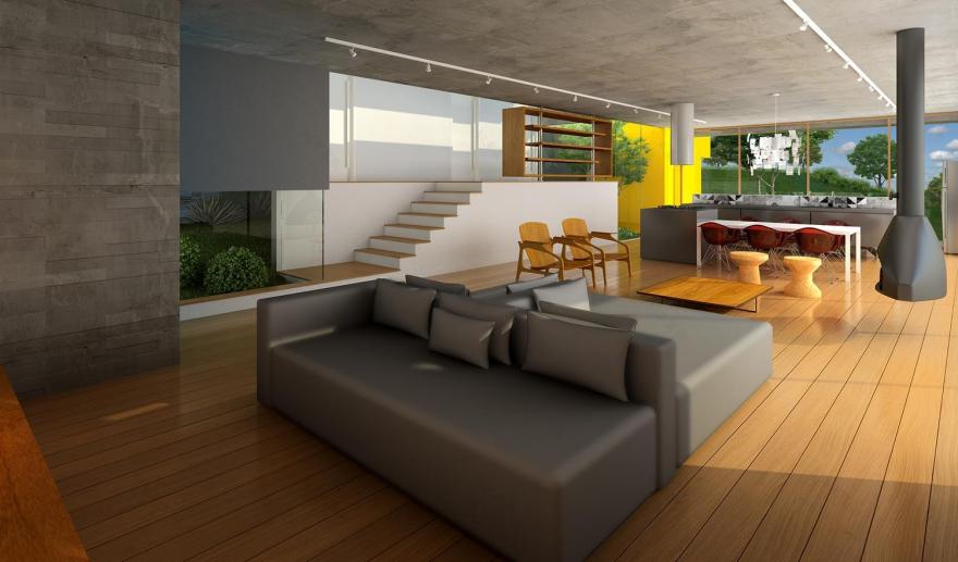 巴西 Gema Arquitetura 打造现代混凝土玻璃住宅-4