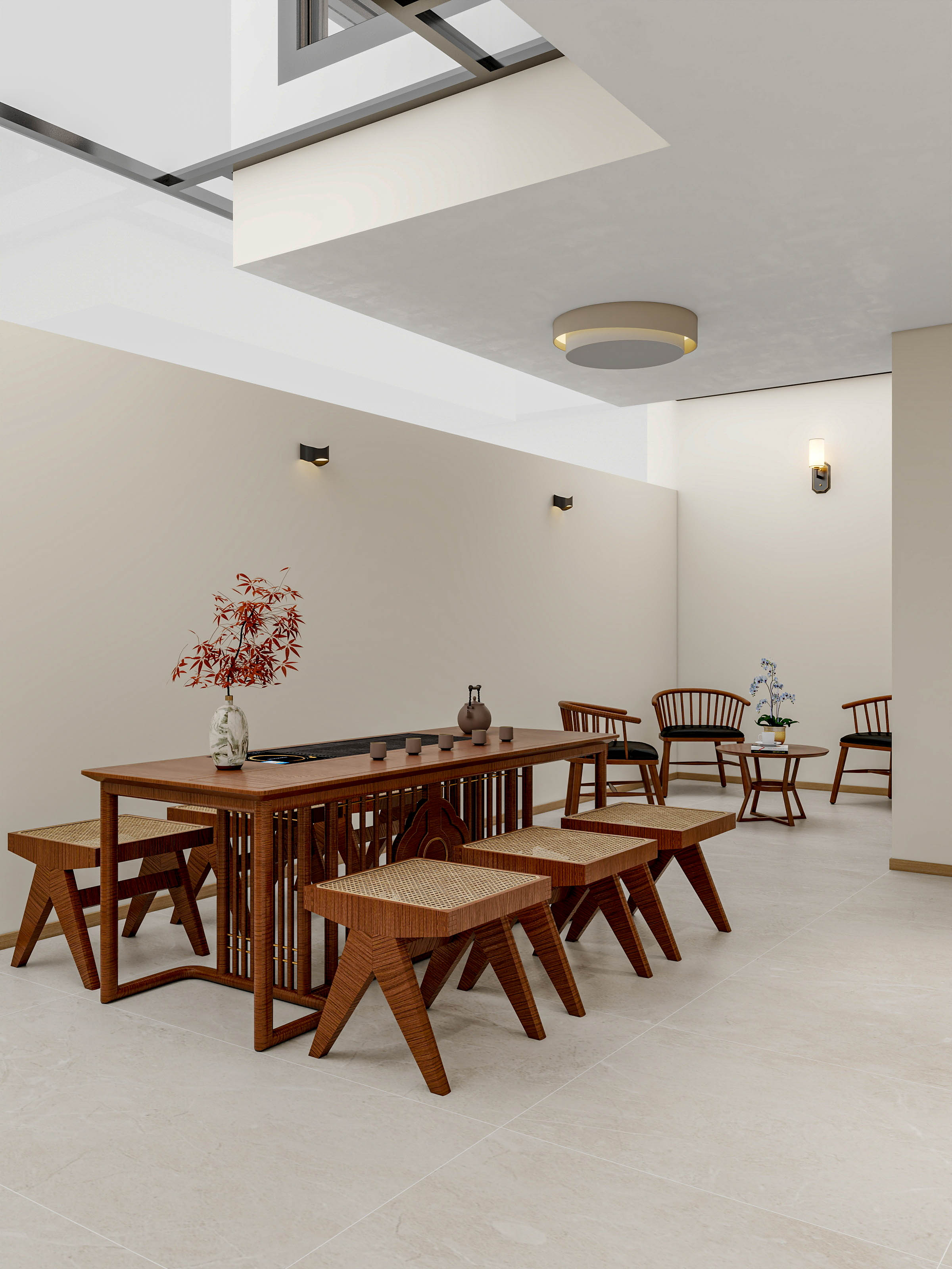 四川成都成都合院（376平方底跃简约中式三居室）-43