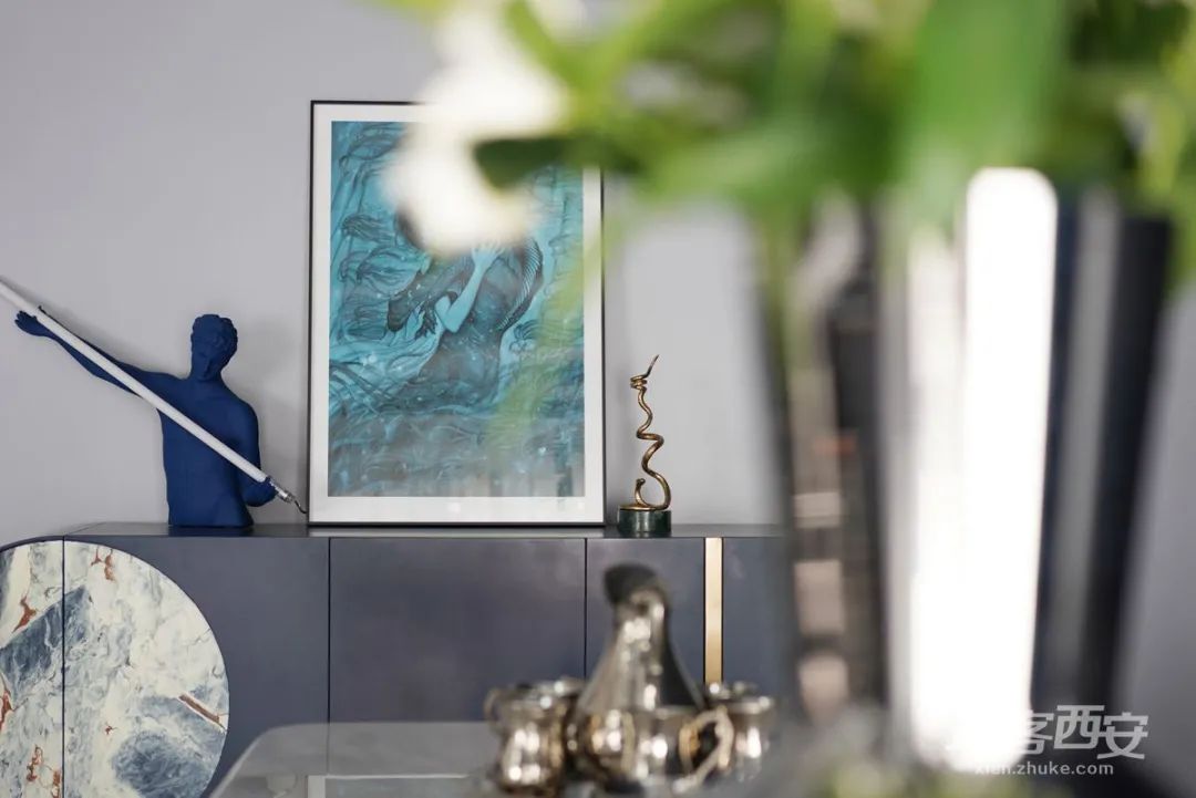 极致黑韵,红杉·陈醉打造西安 360㎡顶跃艺术宅-42