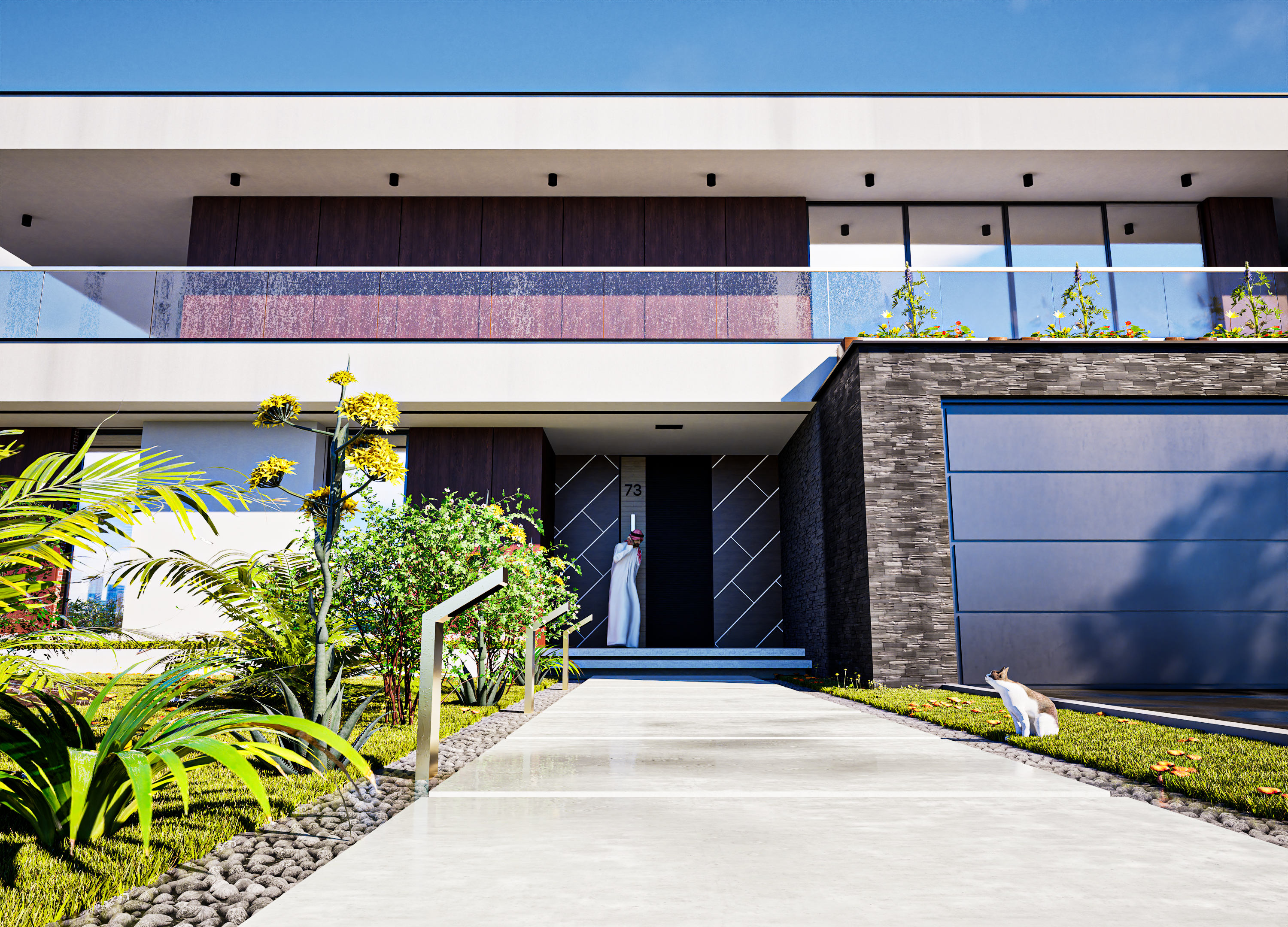 Modern Villa – Exterior & Landscape Visualization-8