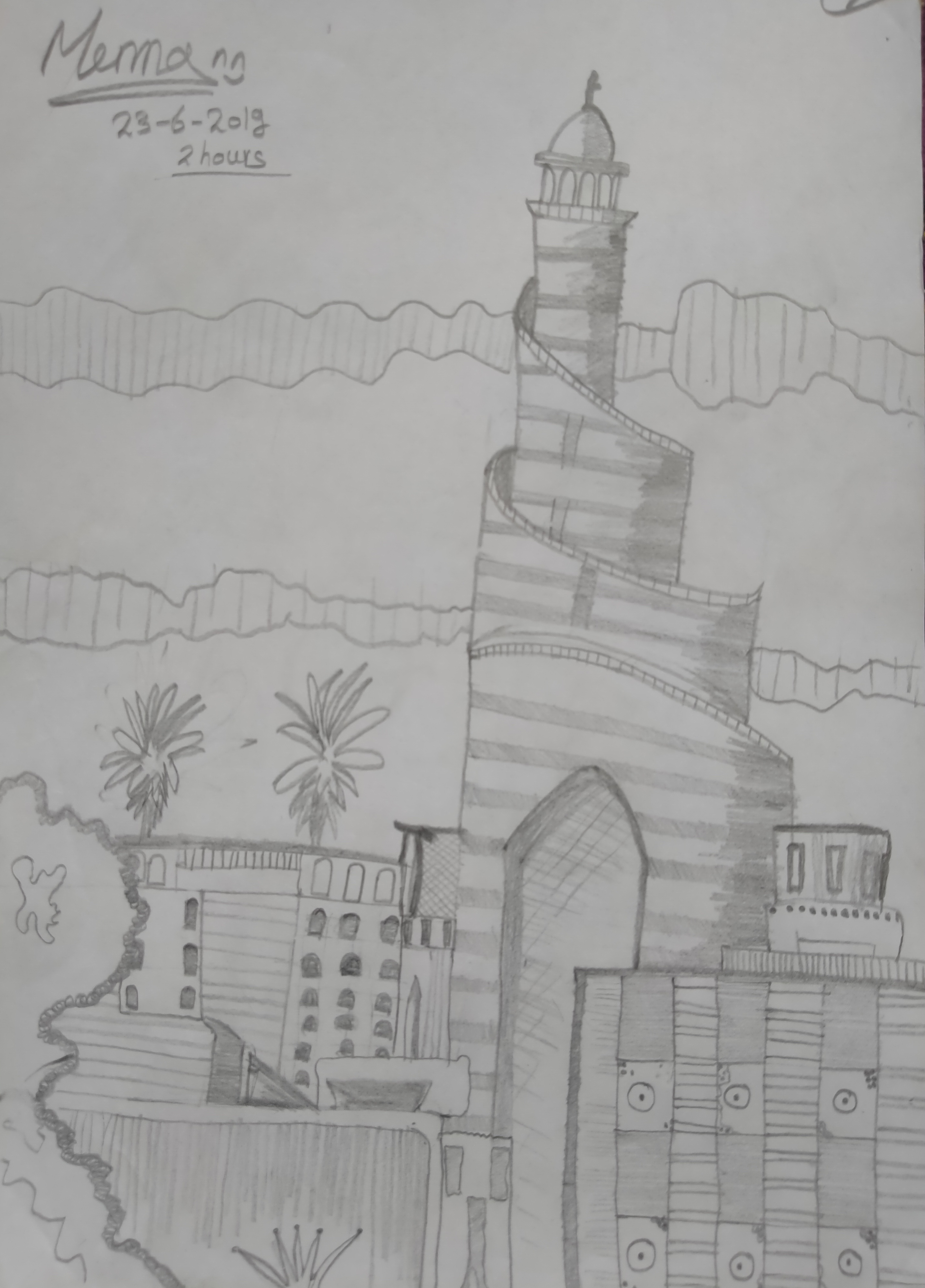 landmark hand sketch-9