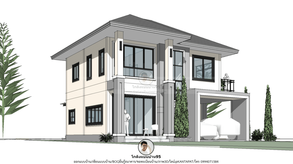 บ้านทรงปั้นหยา P  2288 二层房屋设计-28