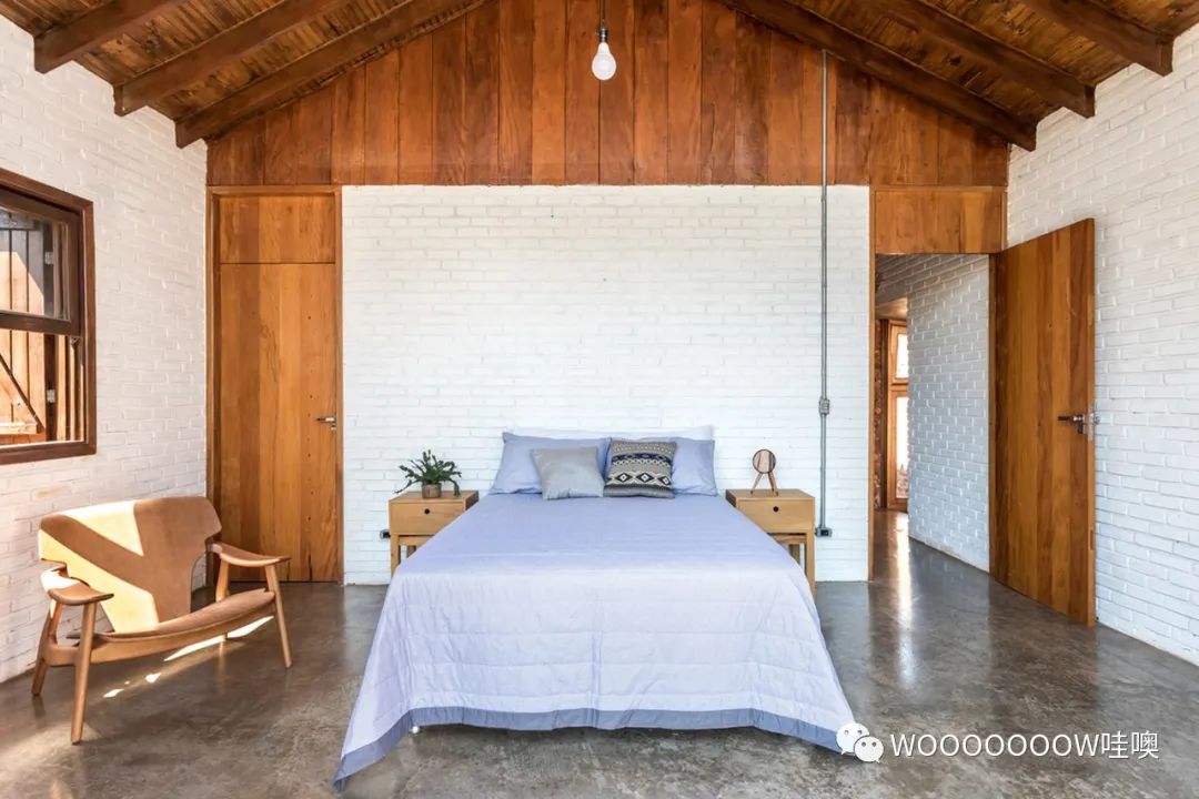 巴西河畔自然度假屋,砖墙记忆打造私密空间-2