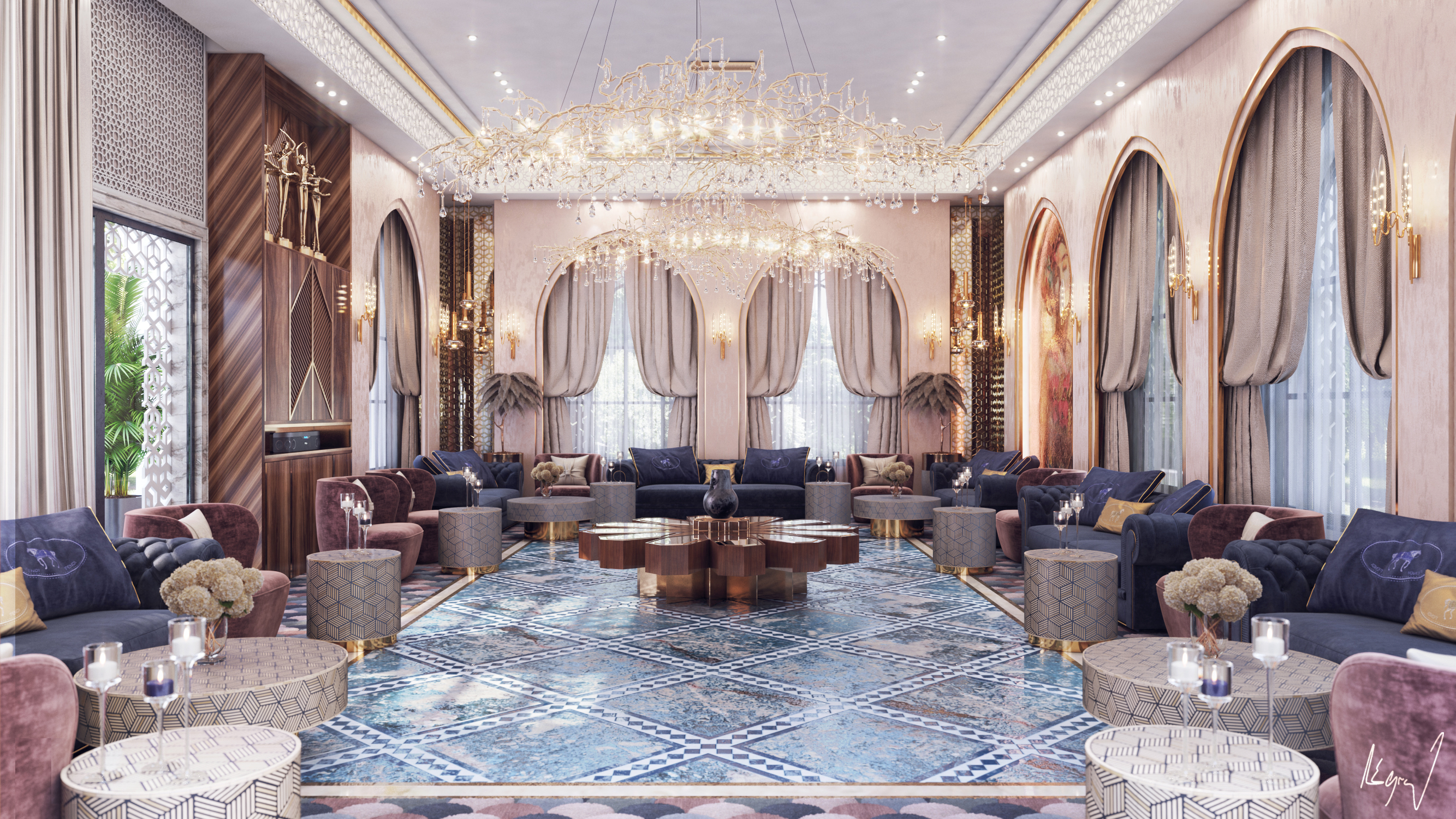 Modern Moroccan Female Majlis In Doha, Qatar-5