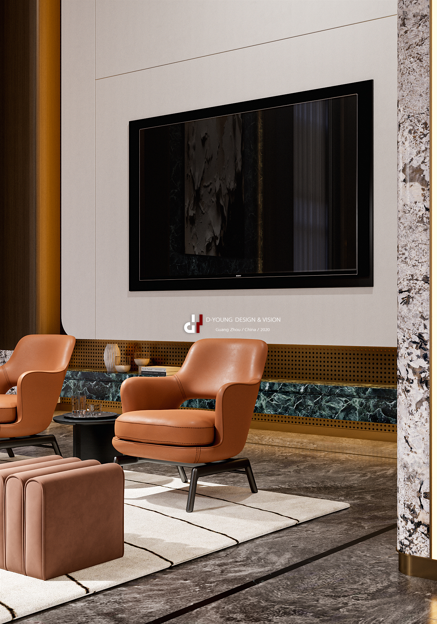 东杨视觉,别墅客餐厅夜景表现丨中国广州-11