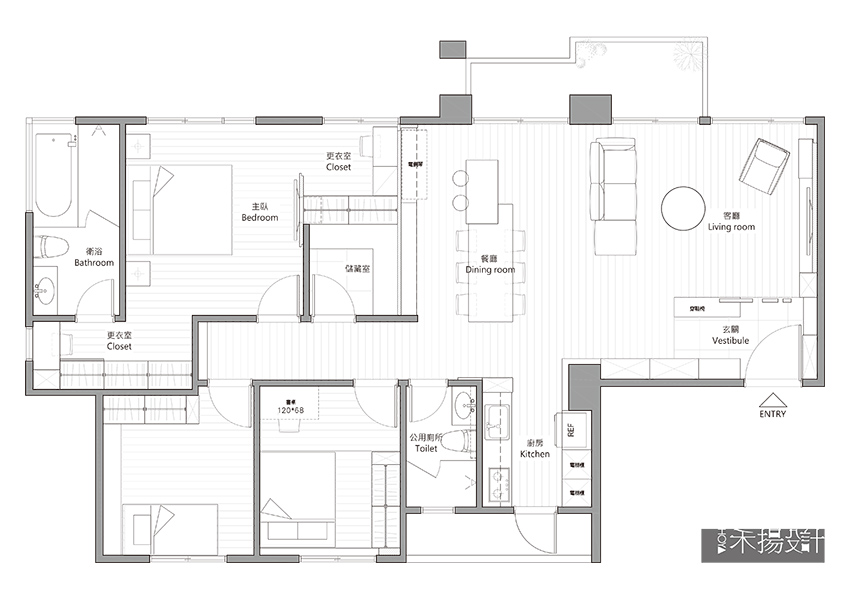 台北 35 坪实木温馨宅 营造亲子互动空间-2