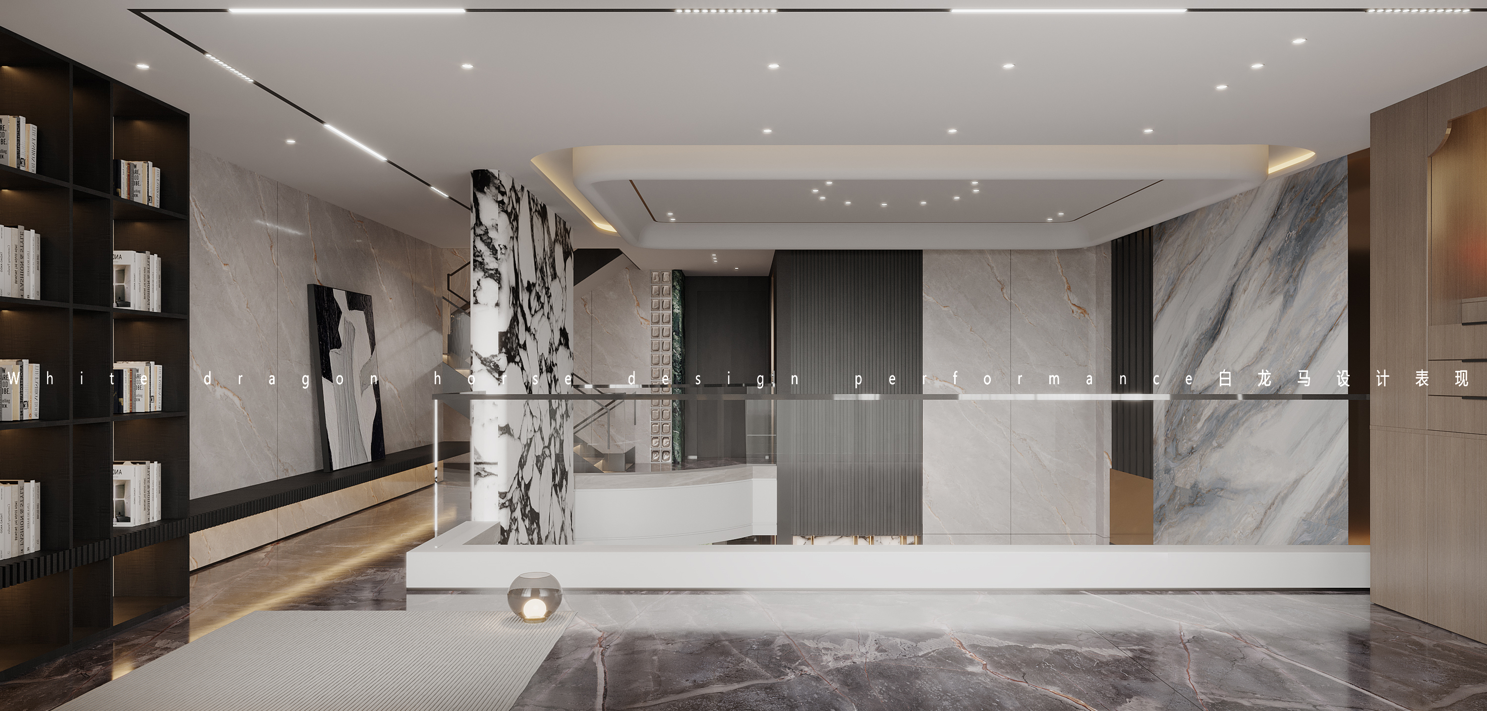 现代轻奢别墅——白龙马效果图-7