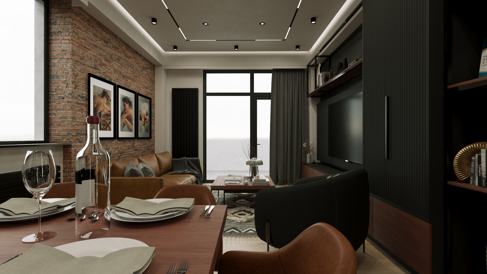 Modern Industrial Apartment-7