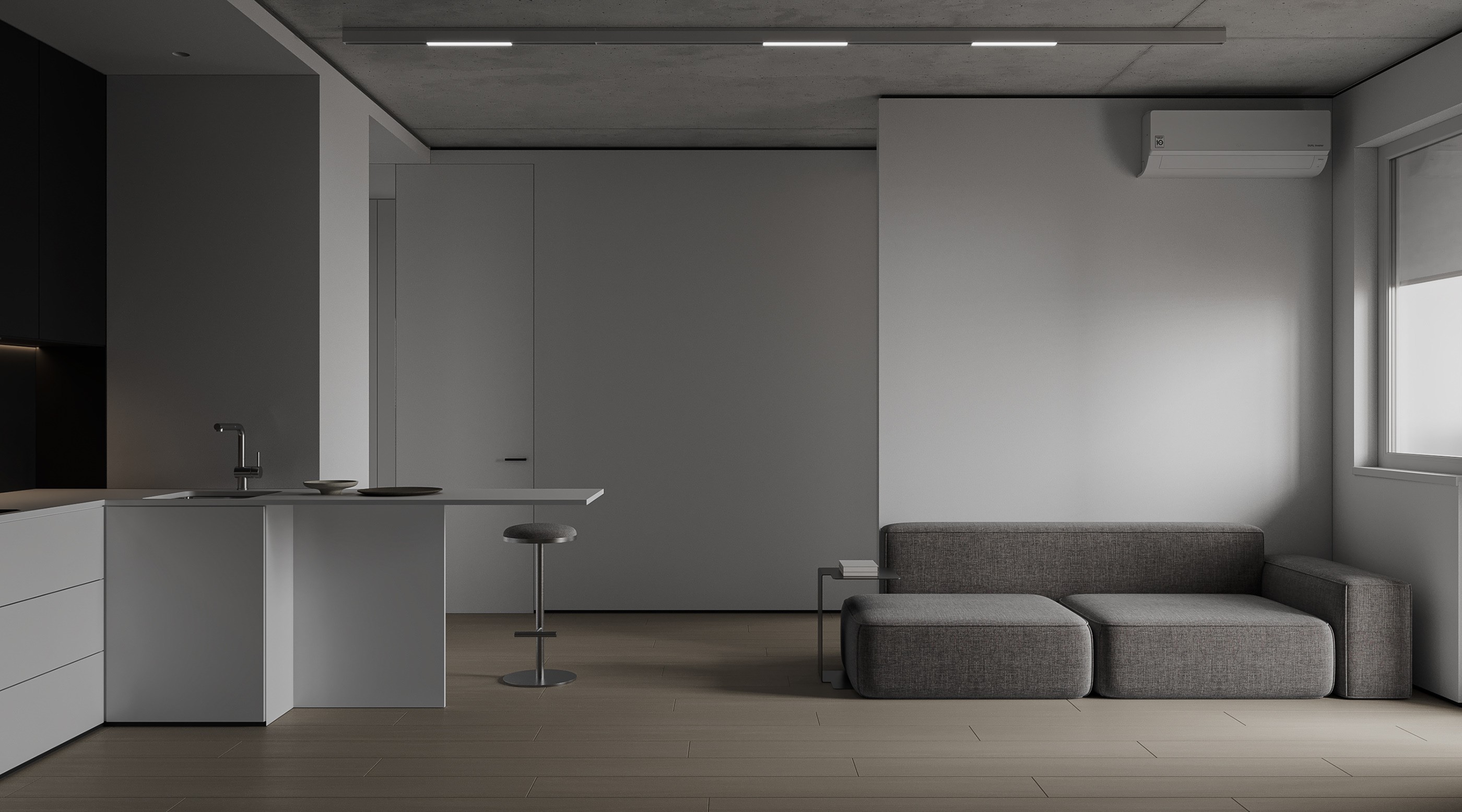 40平 灰色调 简约公寓设计！-1