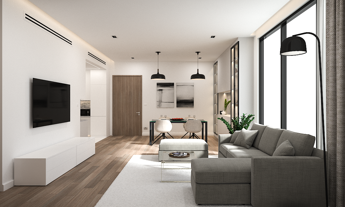 公寓·起居 厨房 用餐区丨阿联酋迪拜丨PIEAJET LIN-11