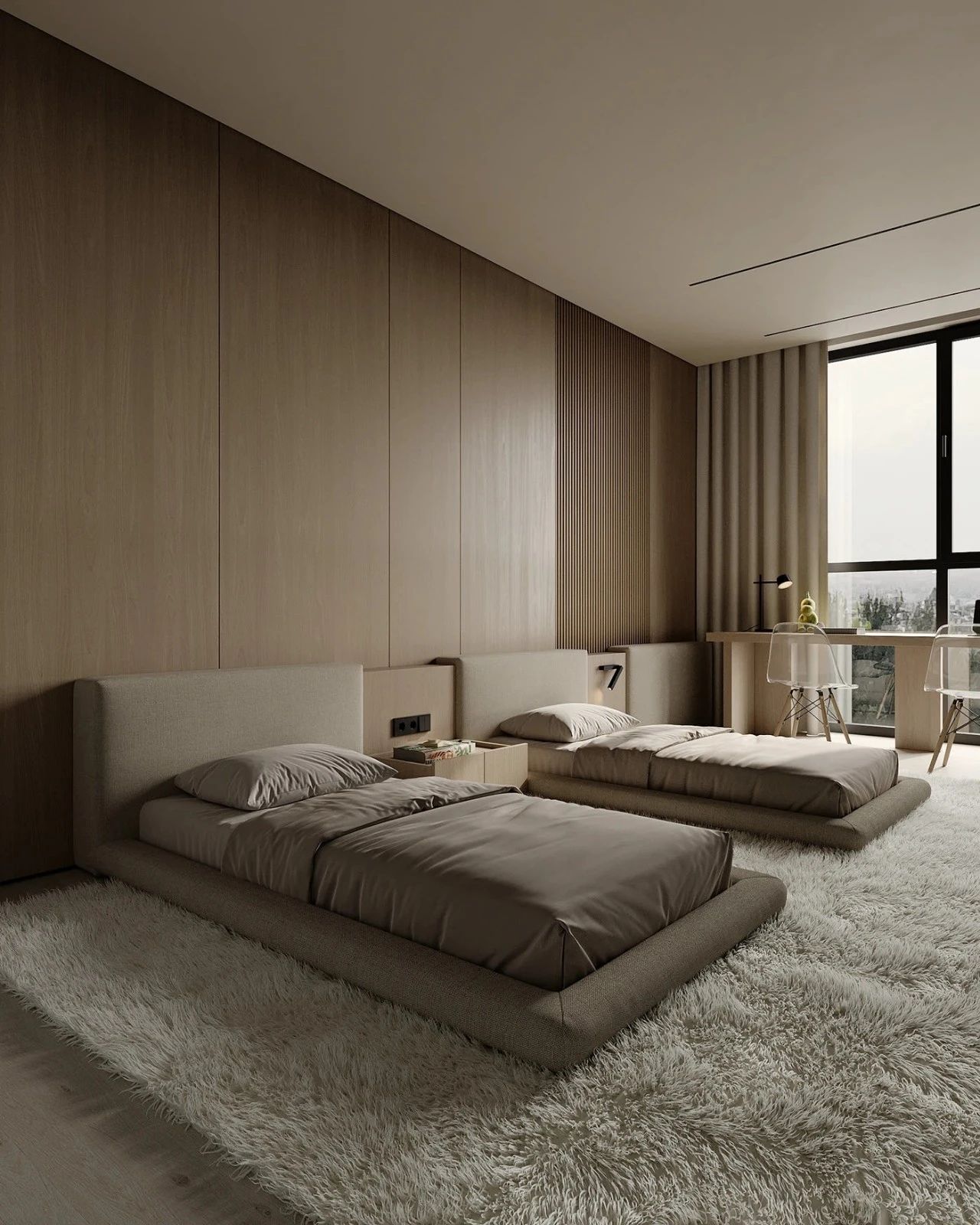 原木系奶油风极简空间loft公寓设计丨URSA STUDIO-61