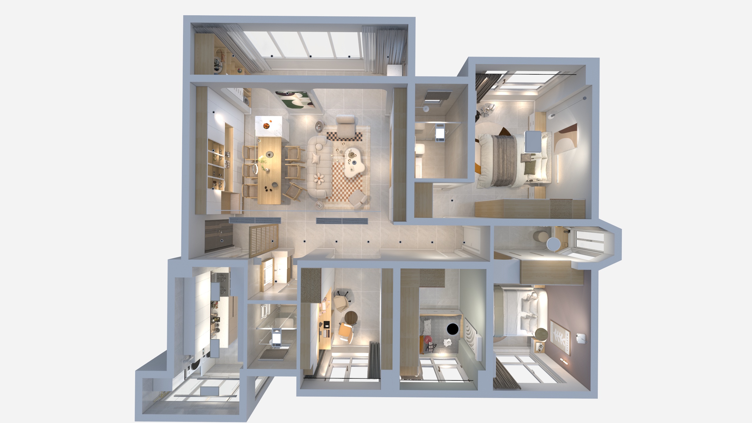 四川成都听湖九园（142平现代简约四居室）-0