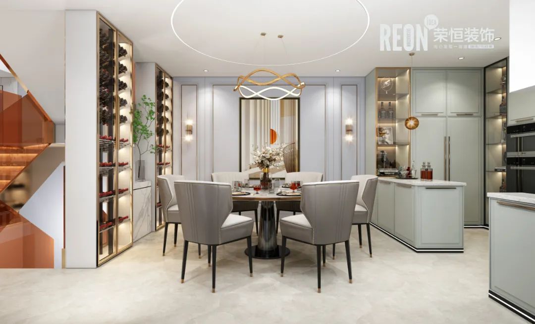 荣恒装饰 | 富力·湖州壹号 300㎡ 美式轻奢【破晓】-17