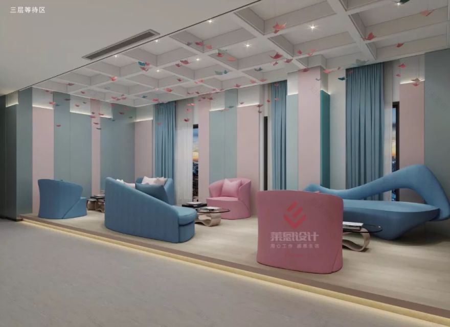 梦幻粉蓝,上海医疗美容医院设计诠释女性美-42
