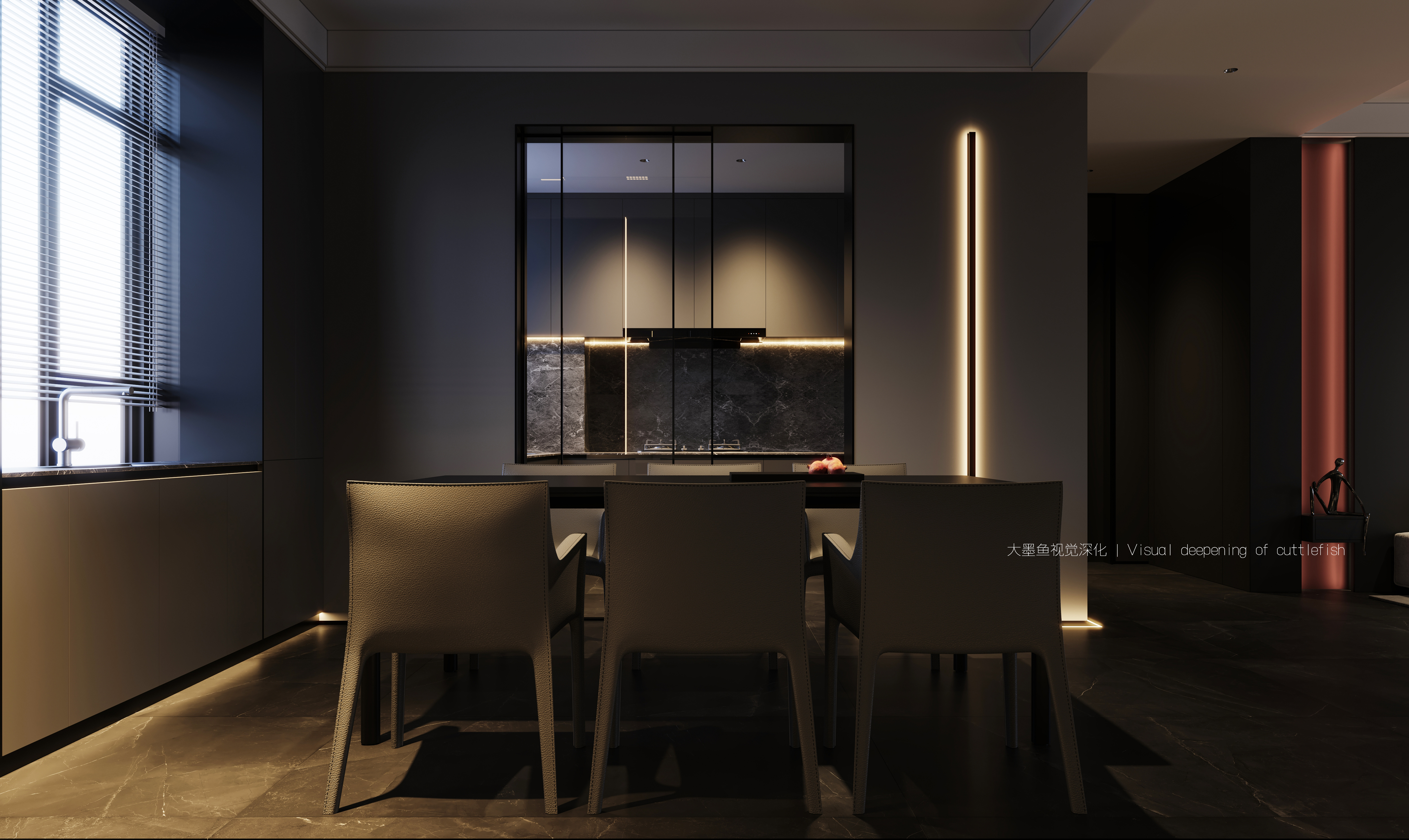 白·黑室内设计案例丨大墨魚視覺深化-9