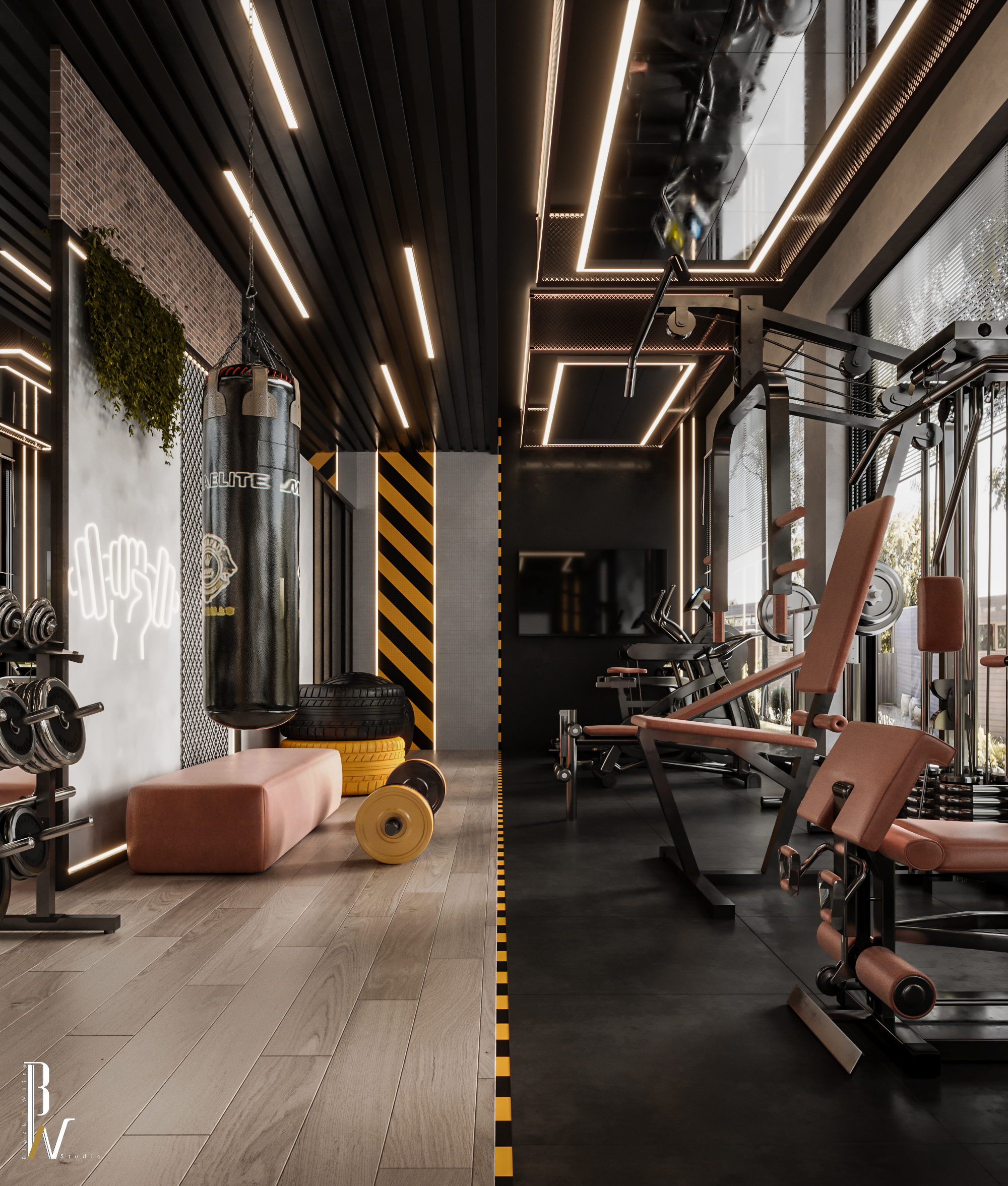 Home Gym 设计丨阿联酋丨Black N White-28