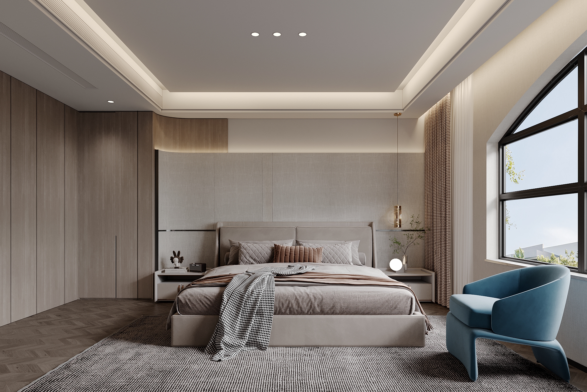 现代极简风格卧室等空间合集-11