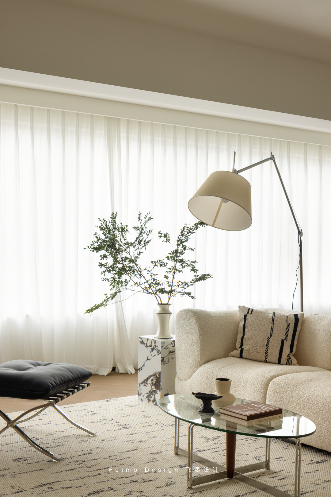 143㎡精装修全拆改,打造现代法式与中古融合的家丨飞墨设计-25