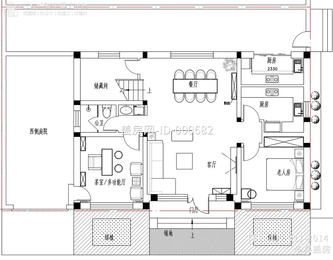 【设计师案例】土建参考造价40万，面宽13.4m×进深8.9m北京顺义二层新中式别墅-17