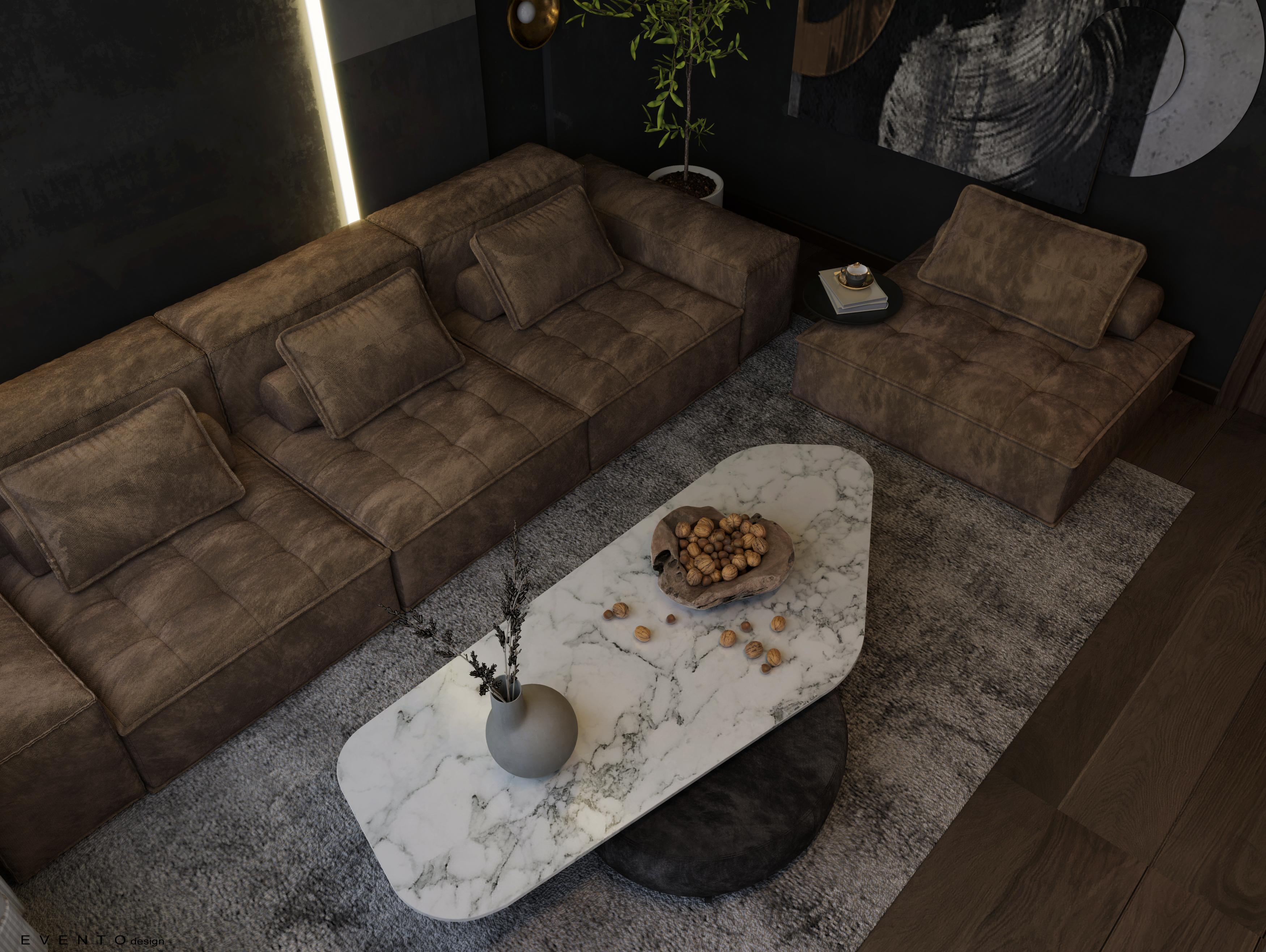 COZY LIVING ROOM DAY & NIGHT SHOTS-4