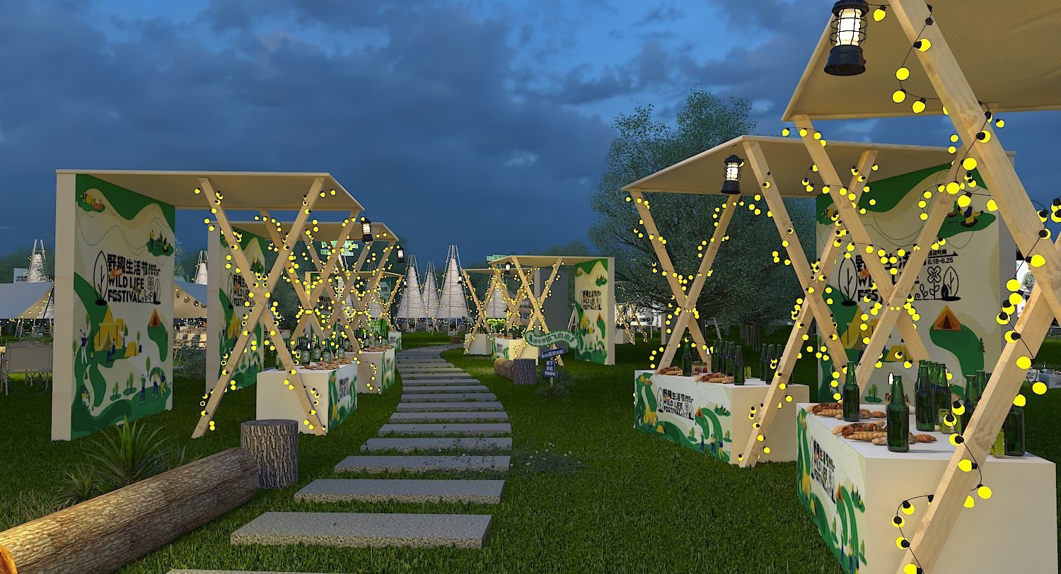 户外露营摊位美陈设计-13