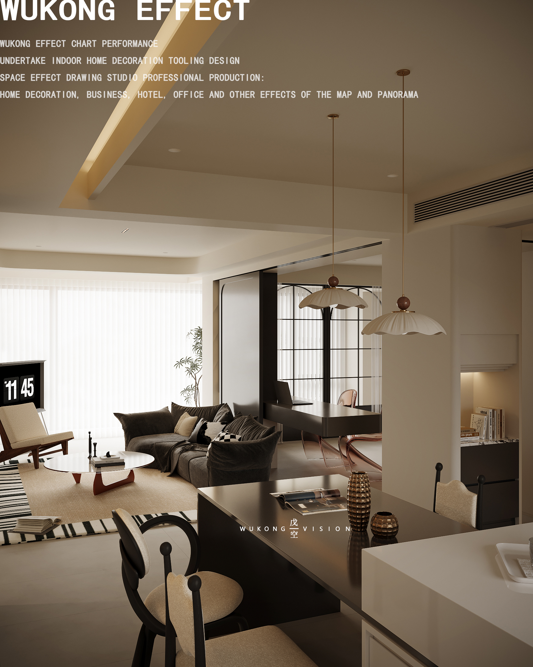 现代法式一戊空效果图出品-6