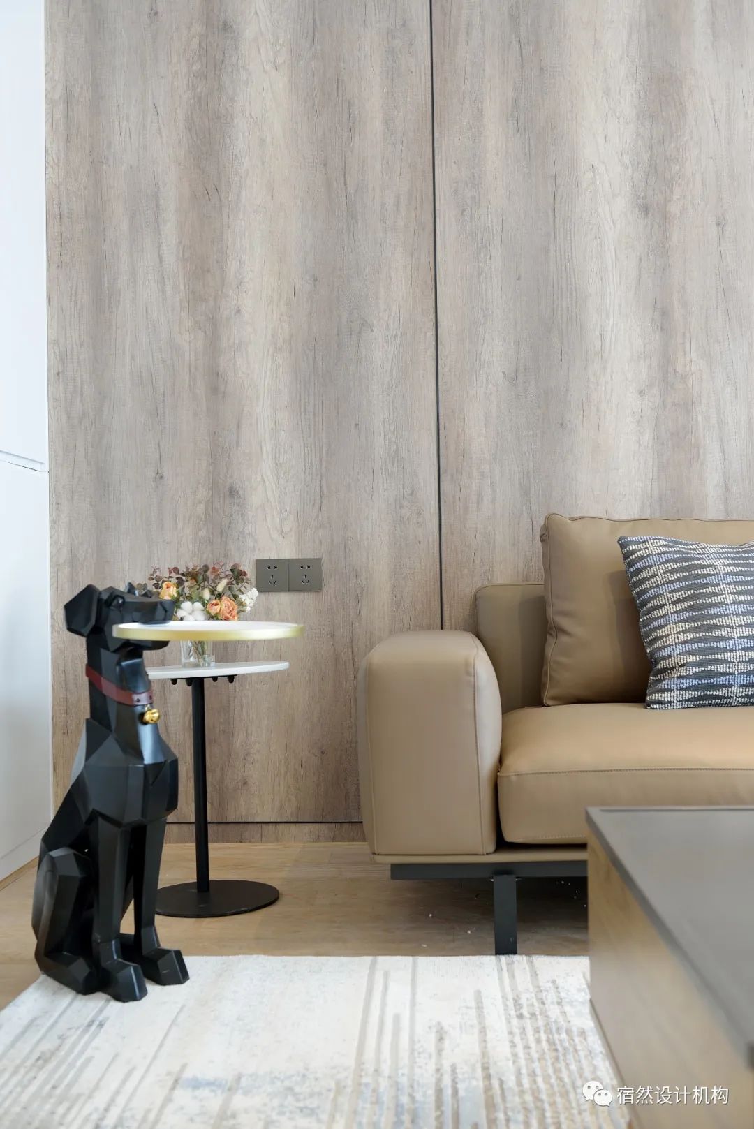 南昌 125㎡现代简约家居,黑白灰中融入绿色与橙色-47