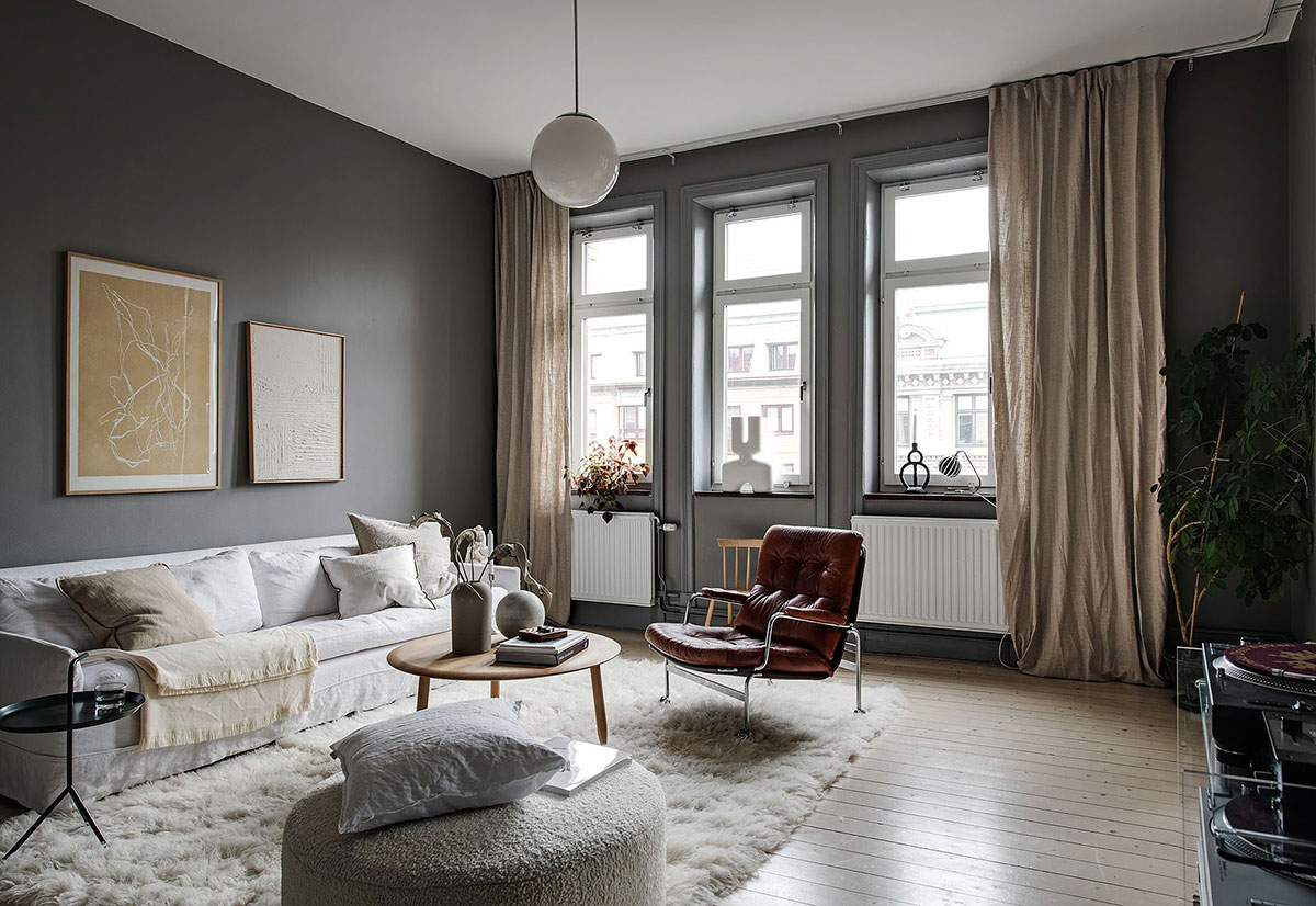 斯德哥尔摩时尚对比风格的美丽公寓-6