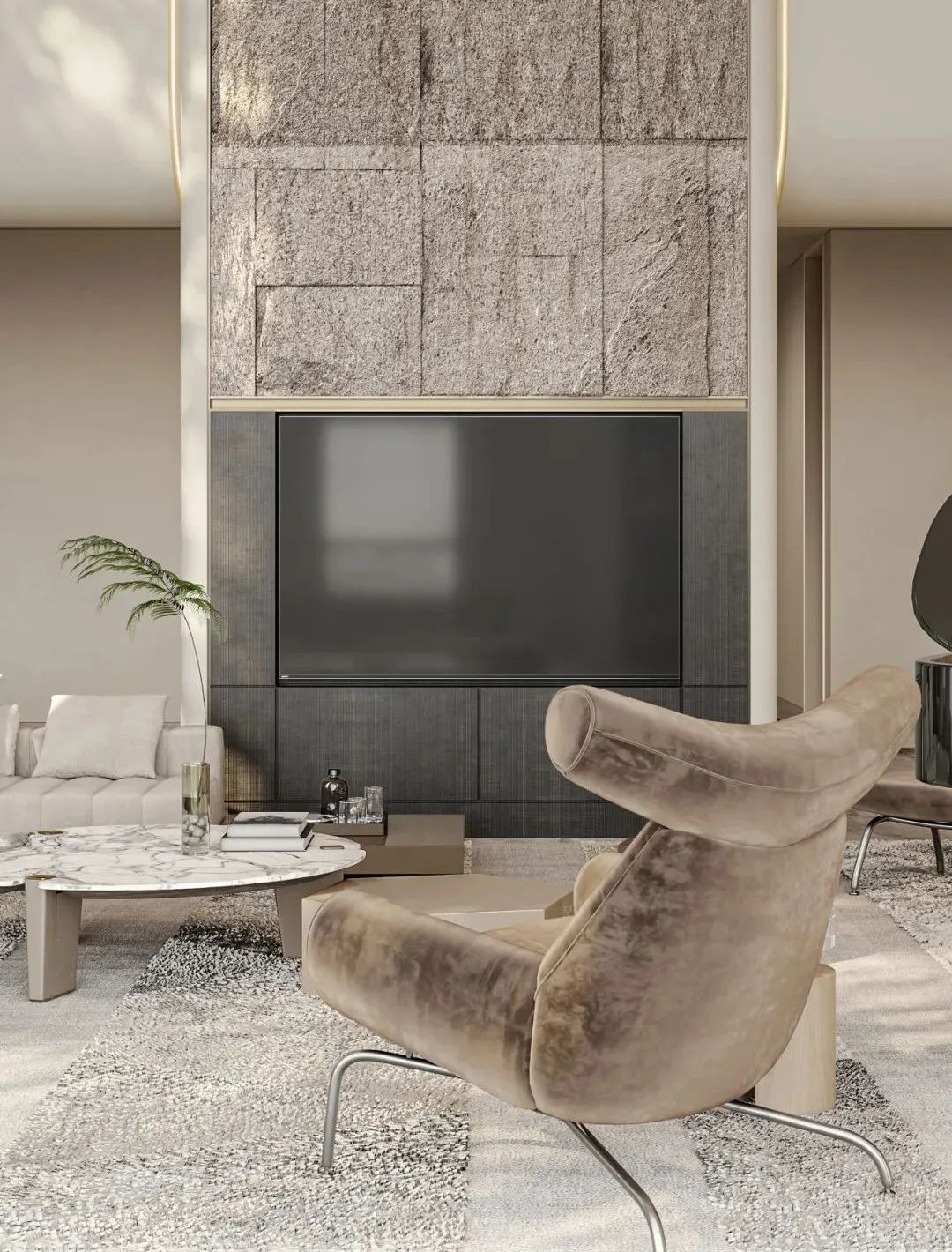 SeeDesign见入设计 ｜「 晴隅 」1000㎡ 侘寂风艺术美宅-4