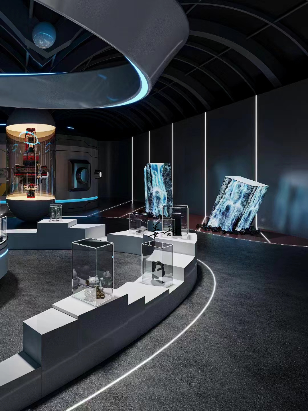 200㎡做了个酷炫的展厅｜科技感拉满-2