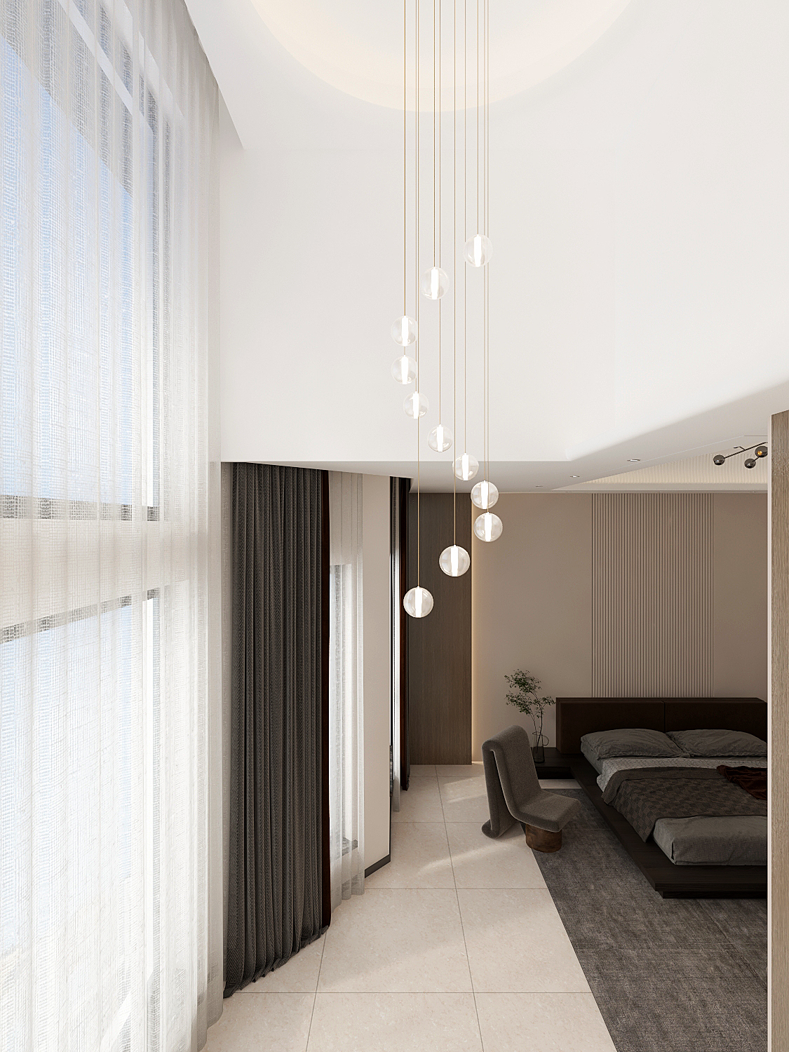 现代风格别墅//对比不强烈的简单的大空间-21