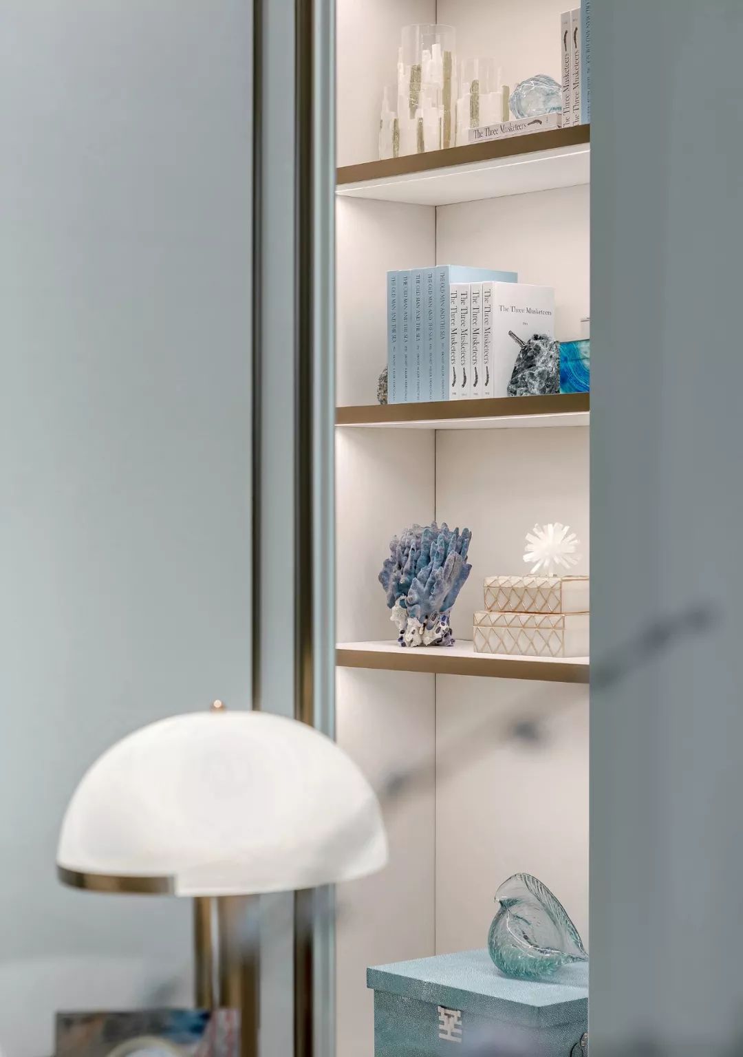 98㎡新中式住宅,蓝调浪漫幸福空间-20