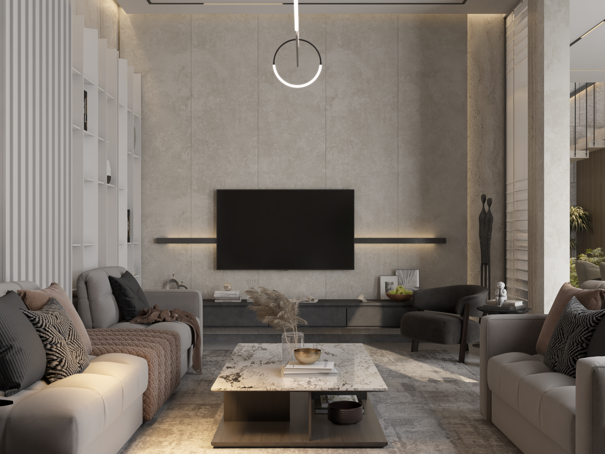 GFMinimalism Style 别墅一层设计丨AB18 Office-8