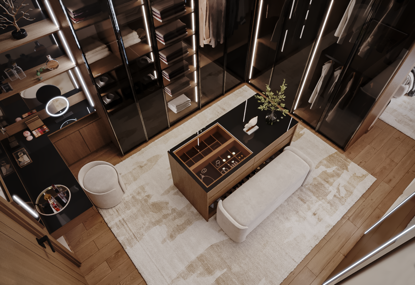 新古典卧室及更衣室设计-15