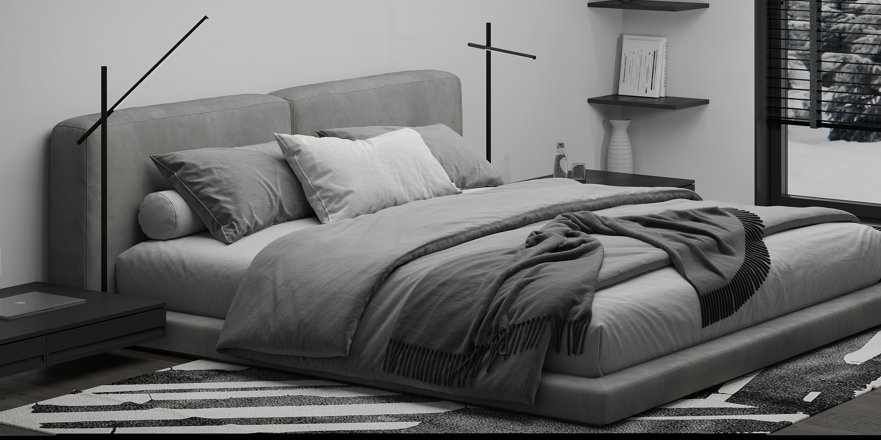 黑白灰 现代简约空间设计！-11