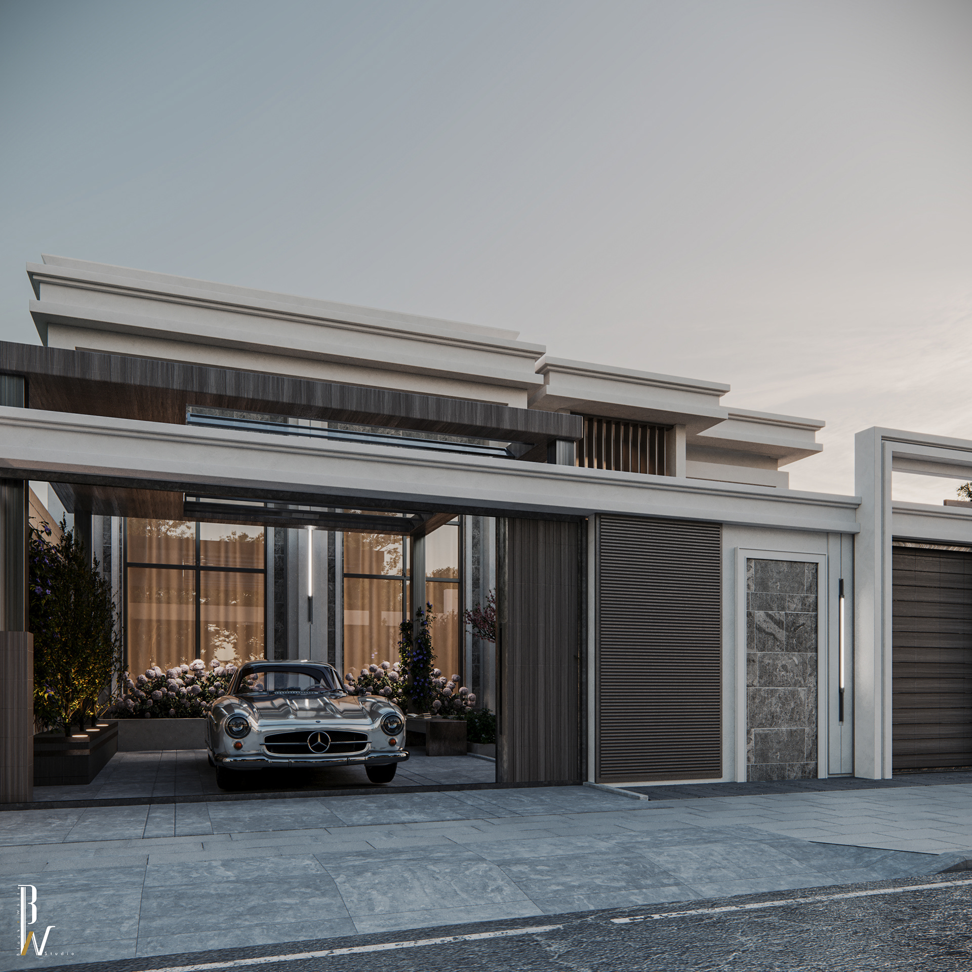 别墅正面丨阿联酋丨Black N White-10