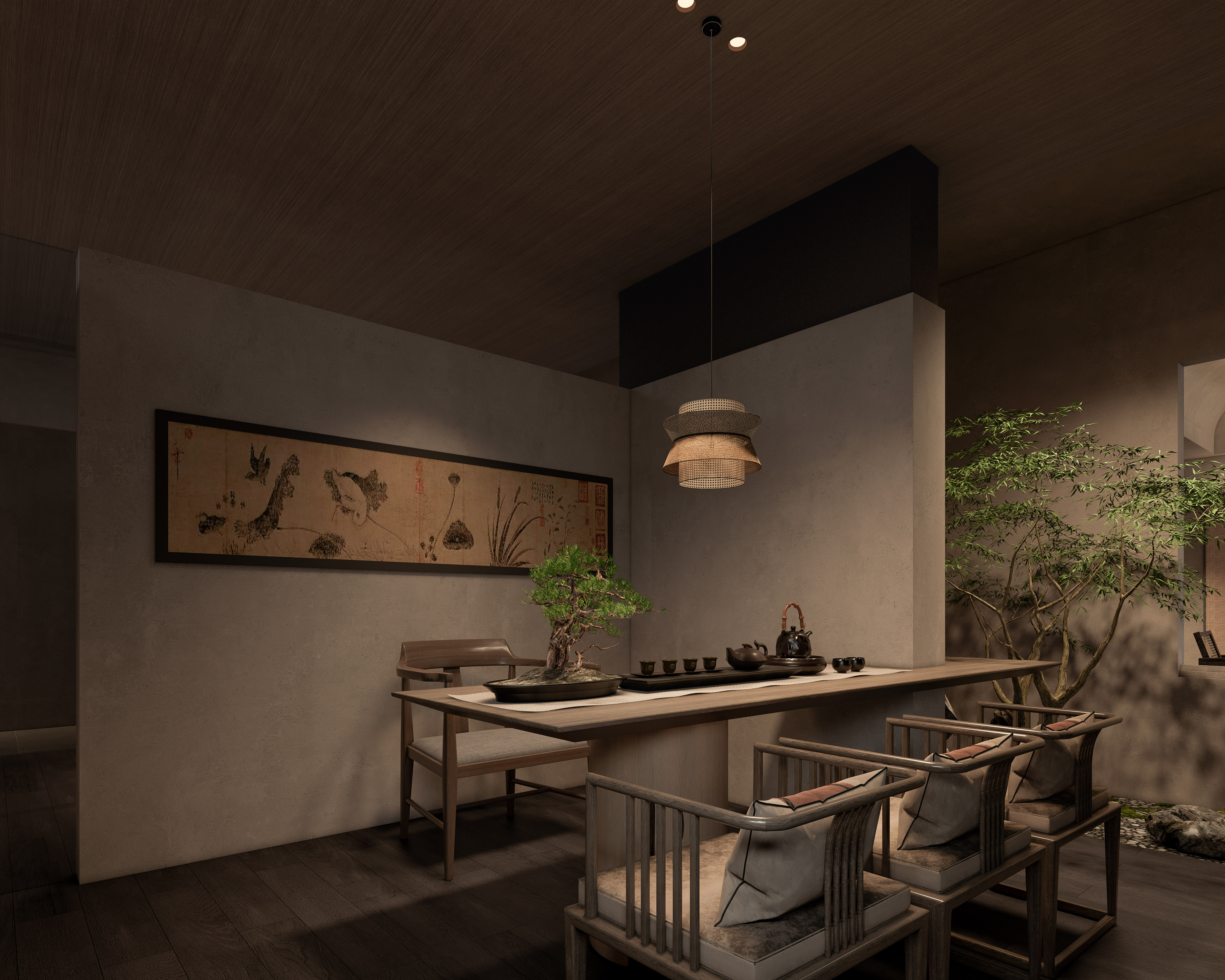 中式水墨风茶餐厅-3