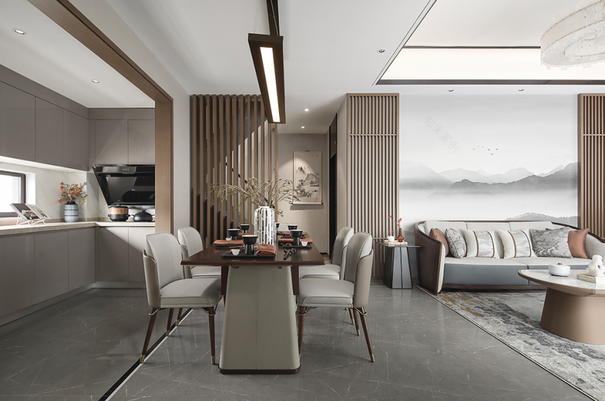 新中式美学,欧谷山语泉售楼处与样板房设计-17