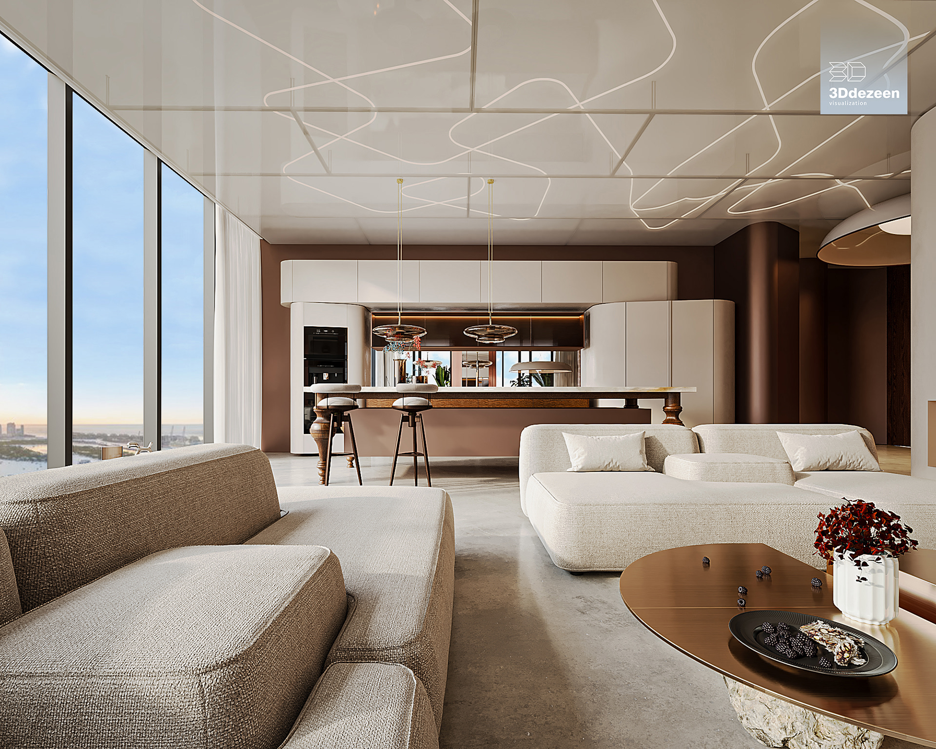 Miami Apartment 室内设计可视化丨美国-9