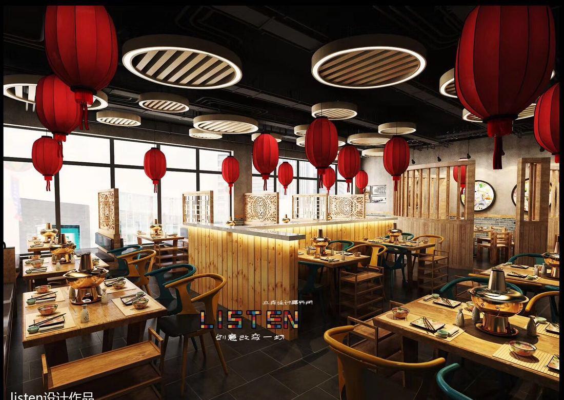 京派传统“羊火”火锅店 | 中式铜火锅与现代化空间的完美融合-9