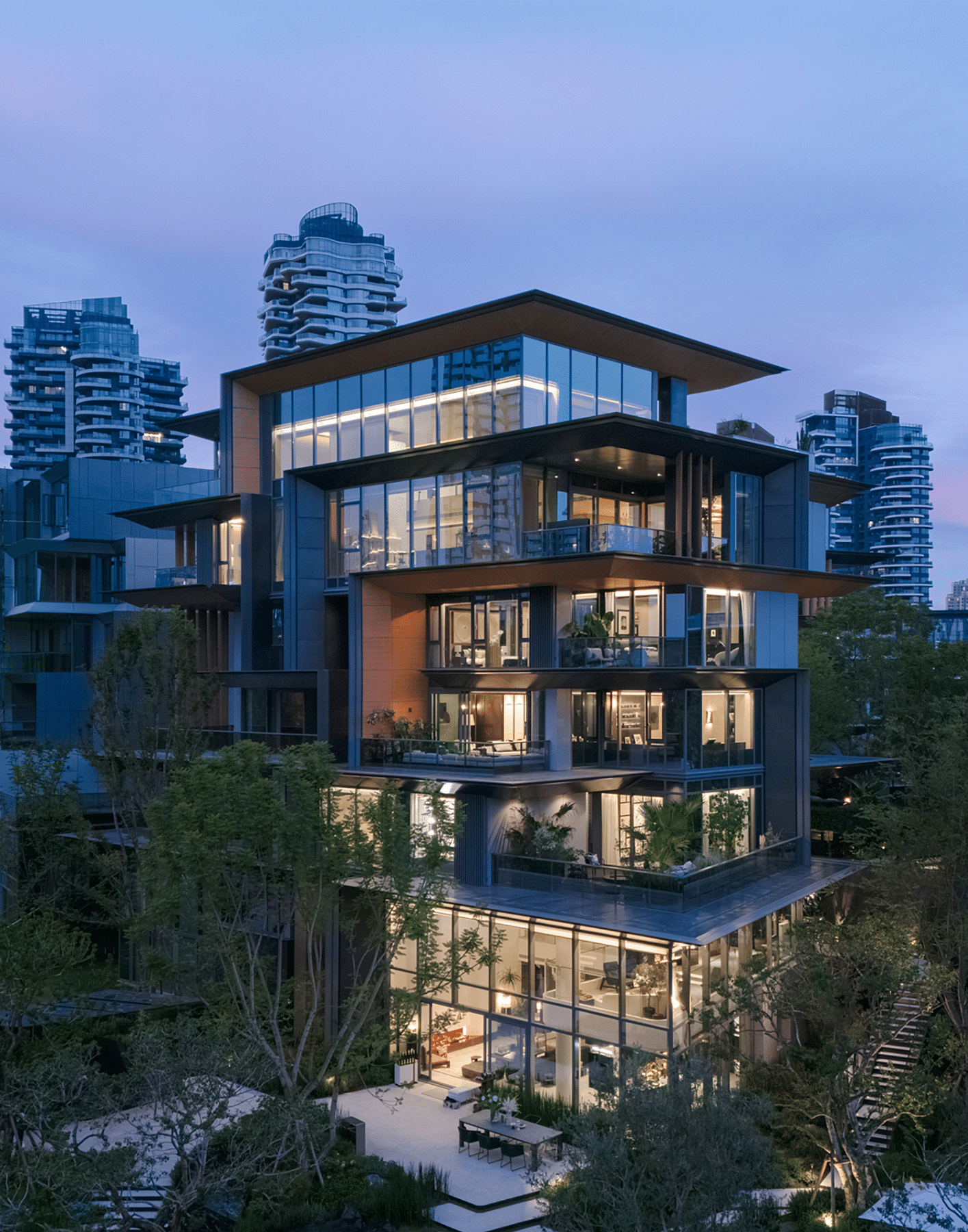 成都麓湖黑石岛垂直五联排别墅丨中国成都丨line+ studio-51