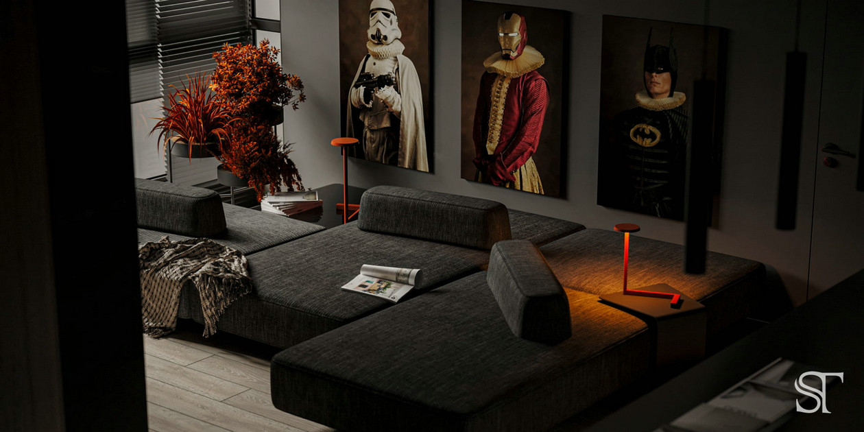 深色系公寓设计-0