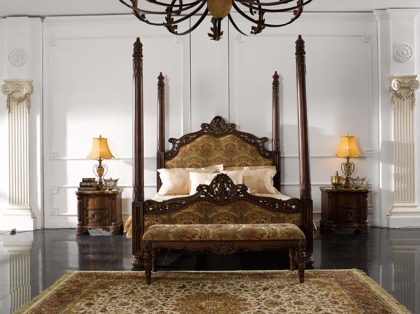 高清古典美式风格 卧室客厅餐厅书房家具场景图片素材-10