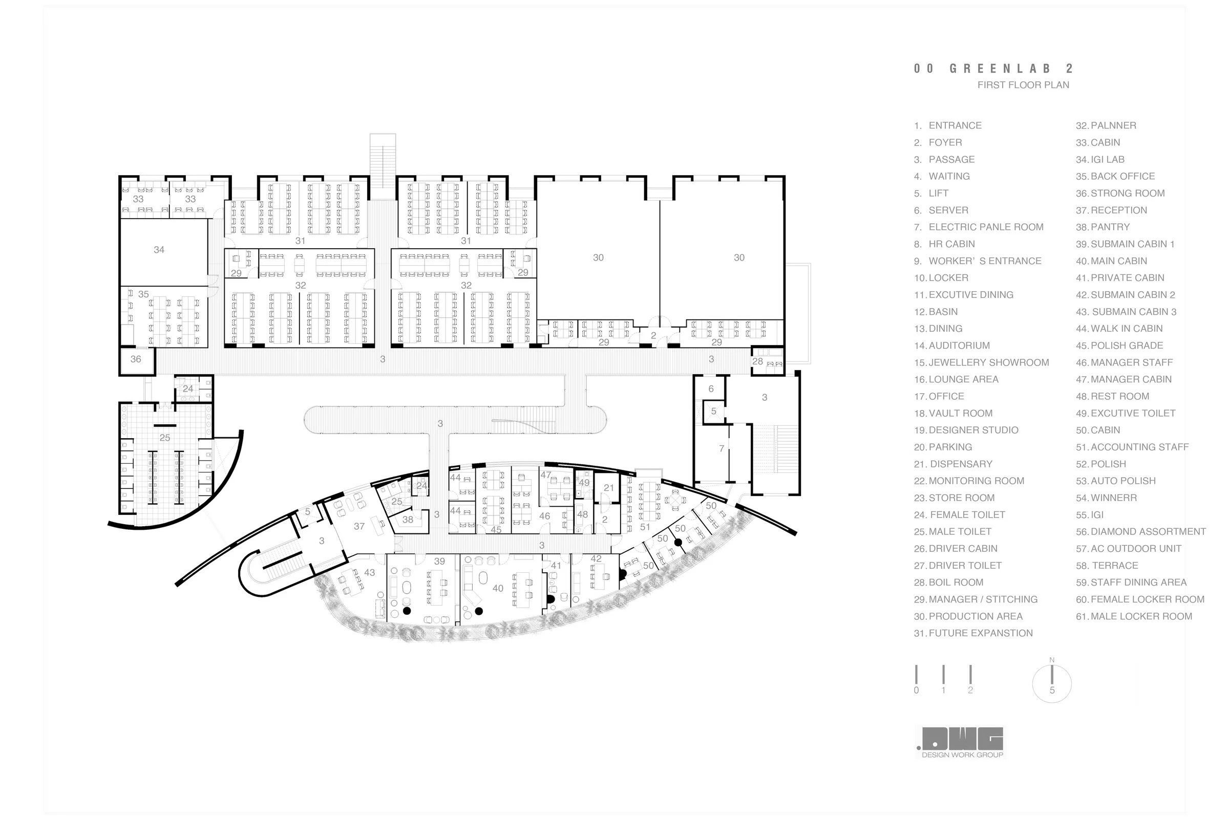 格林莱布钻石工厂大楼丨印度丨Design Work Group  DWG-48